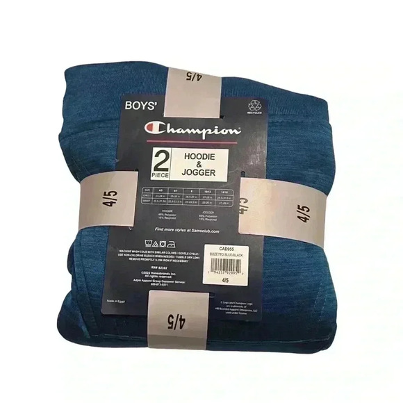 Champion Boy's 2 Piece Hoodie & Jogger Active Set (Blue&Black) - Picture 7 of 7